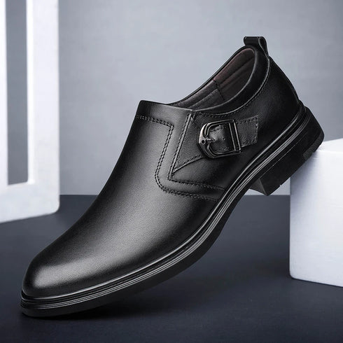 Men's Casual Leather Shoes Comfortable Slip-On Design for Business and Everyday Wear